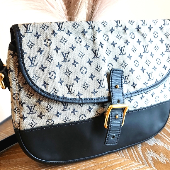 LOUIS VUITTON Mini Lin Navy Blue Crossbody/ Shoulder Bag - Picture 3 of 17
